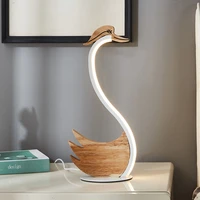 usb wood swan 3d table lamp wooden night lights childrens room decorative for birthday christmas toys lovers gifts