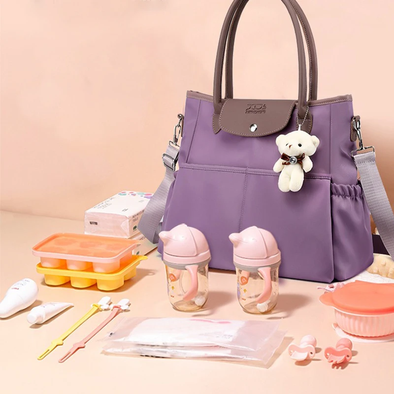 

3in1 Diaper Bag Tote with Pacifier Case Large Travel Diaper Tote for Mom and Dad, Multifunction Baby Bag Designer Bags Luxury