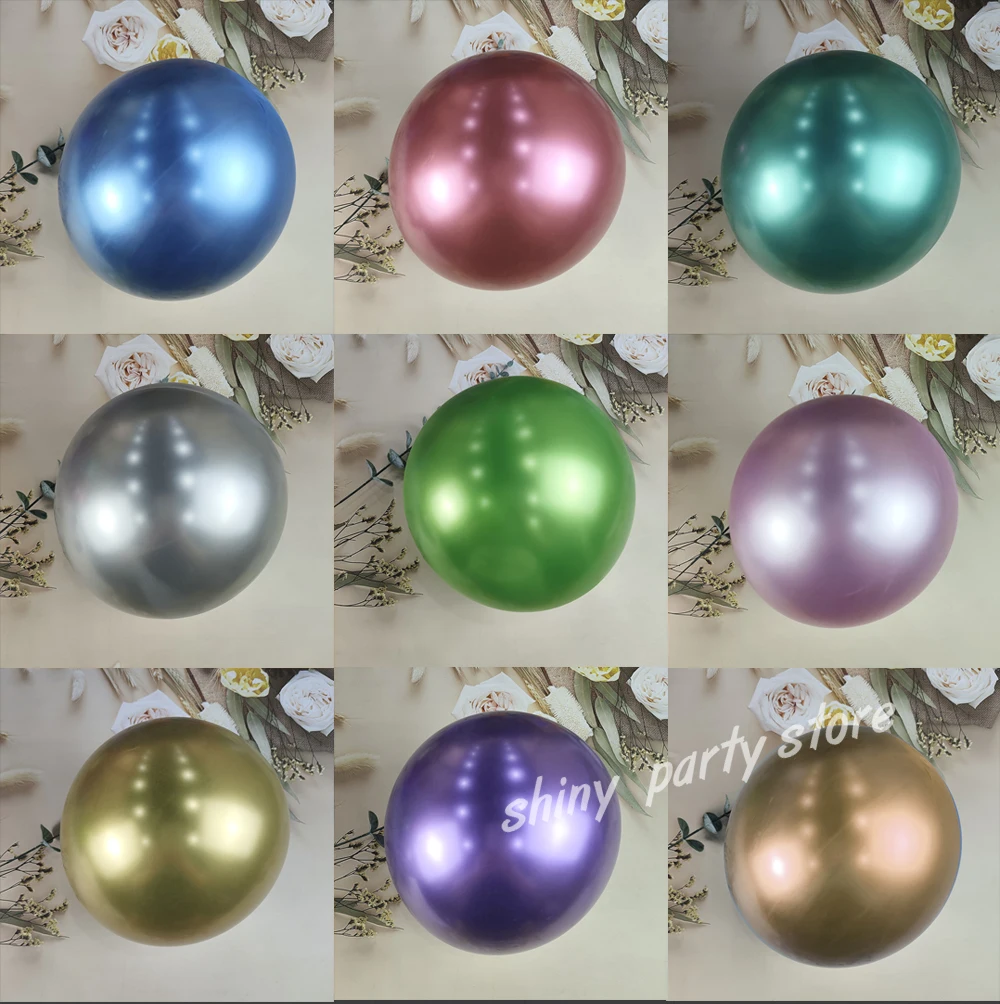 Новый металлический глянцевый латексный шар золотой серебряный хромированный