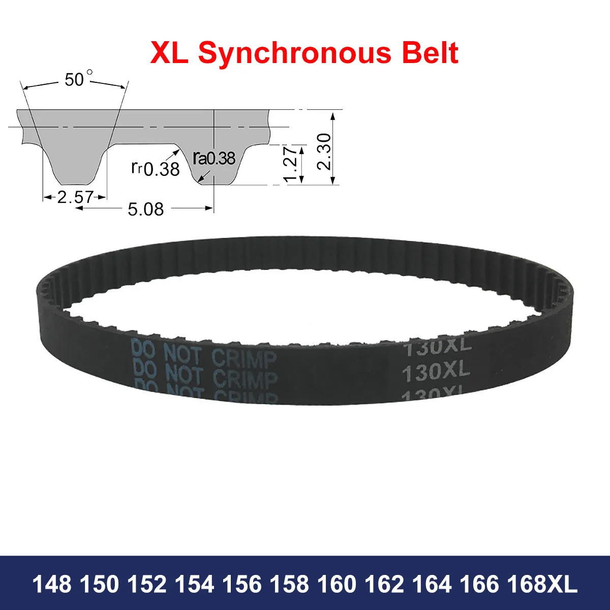 

1Pcs XL Timing Belt 148 150 152 154 156 158 160 162 164 166 168XL Width 10mm 12.7mm Rubber Synchronous Belt Drive Belt
