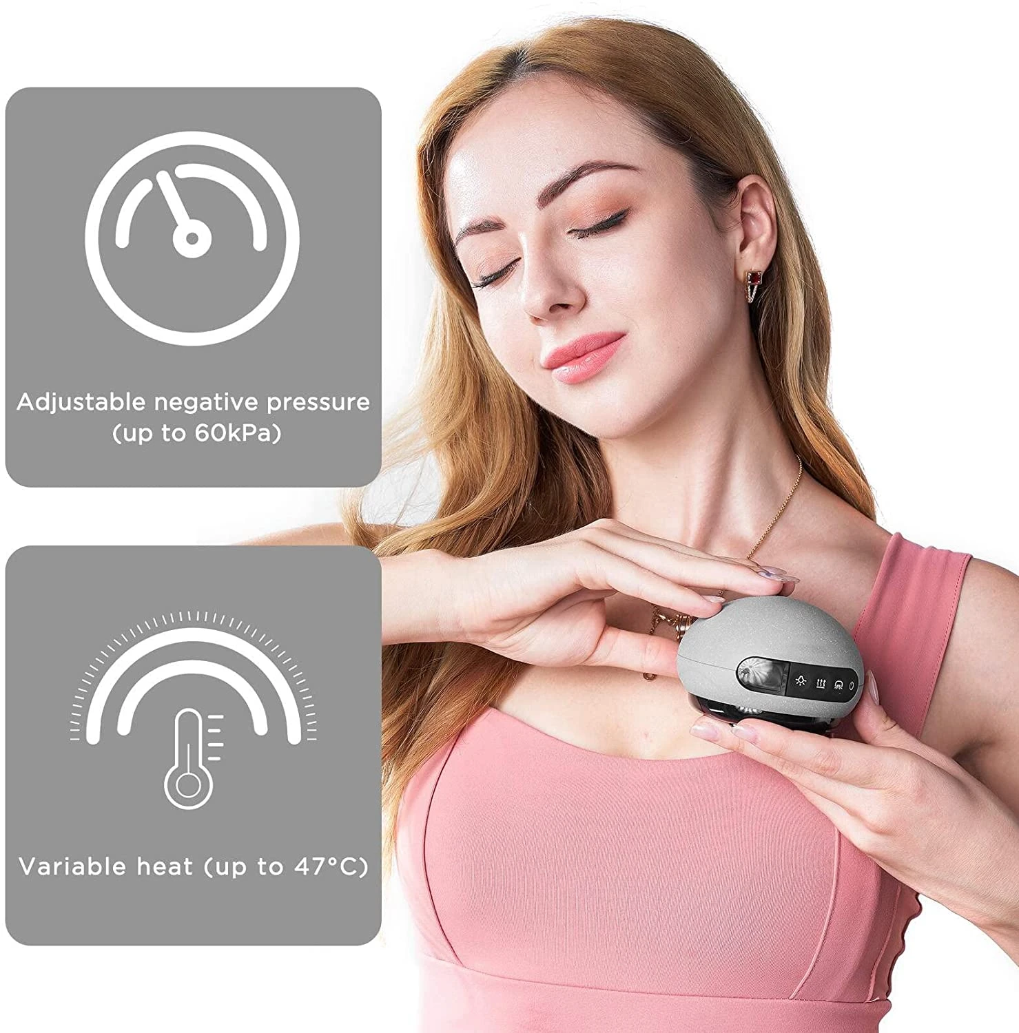 

Portable Electric Heating Therapy Guasha Scraping Treatment Cupping Massage Device