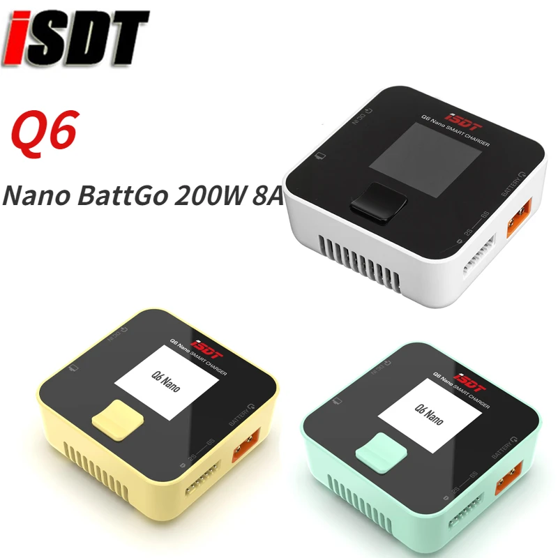 

ISDT Q6 Nano BattGo 200W 8A Lipo Battery Charger Colorful Pocket for RC Racing Drone Plane 1-6S Lipo Battery 1-6S Lipo Battery