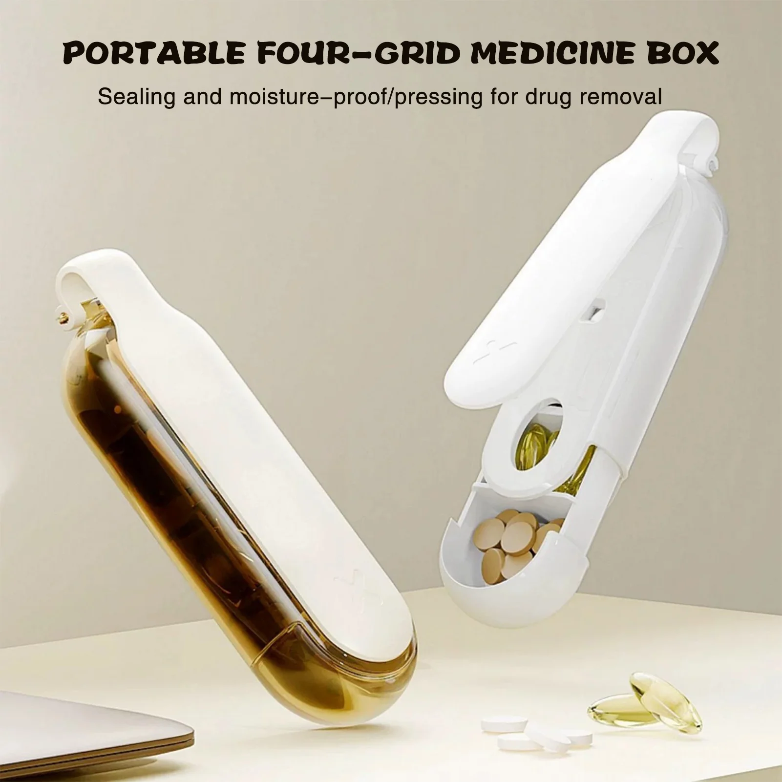 Портативная коробка для хранения таблеток 2 в 1 4 слоя простой экстрактор