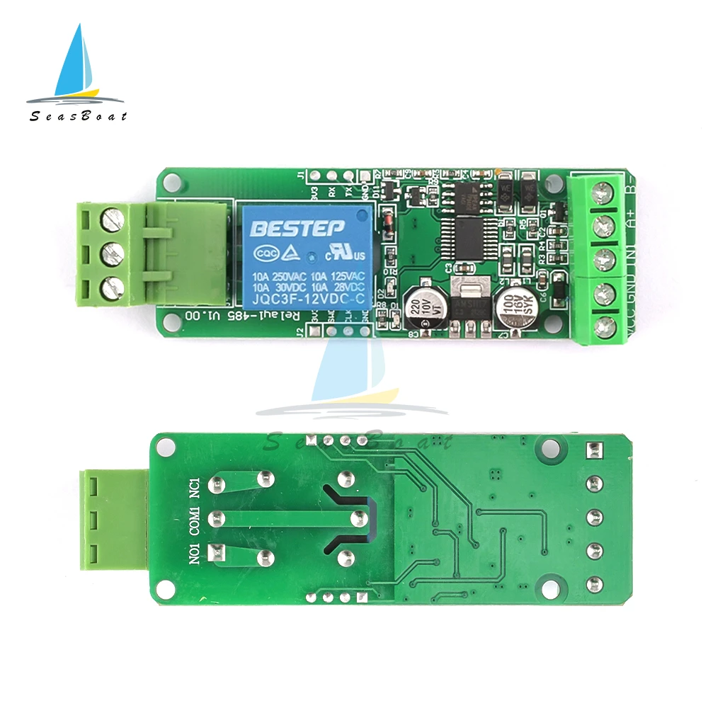 1-канальный релейный модуль переключатель Modbus Rtu RS485/TTL, 12 В