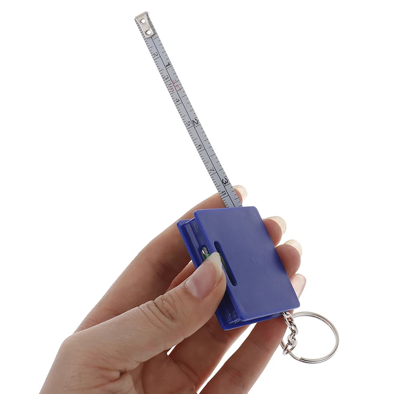 

1m Multifunctional Keychain With Horizontal Bubble Square Steel Tape Measure