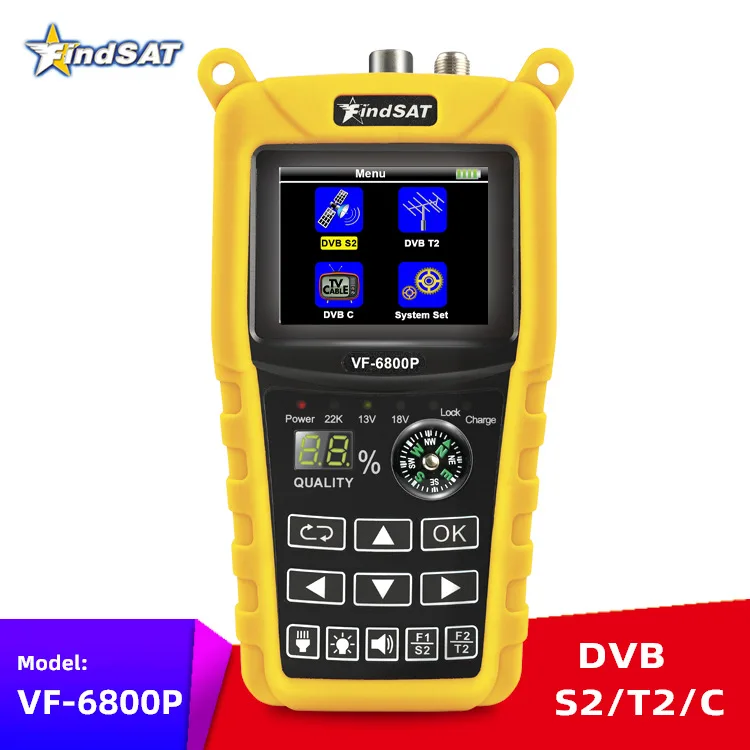 Фото VF-6800P HD цифровой измеритель-локатор спутникового ТВ с поддержкой DVB-T2/DVB S2/DVB C, измеритель-локатор спутникового сигнала, аналог V8 Finder 2, V9, V10 Pro. №1