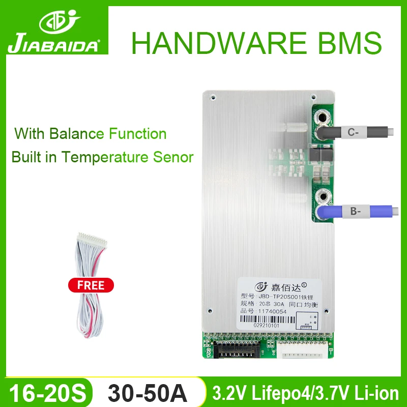 

JBD 48V BMS 72V 60V Lifepo4 Li-Ion 17S 20S Protection Board With NTC For Lithium Battery Back