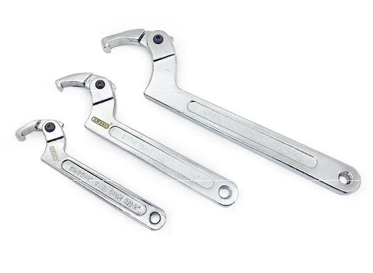 

1 PCS Adjustable Type C Hook Spanner Wrench Nuts Bolts Hand Tools 19-51/32-76/51-120/115-170 with Scale