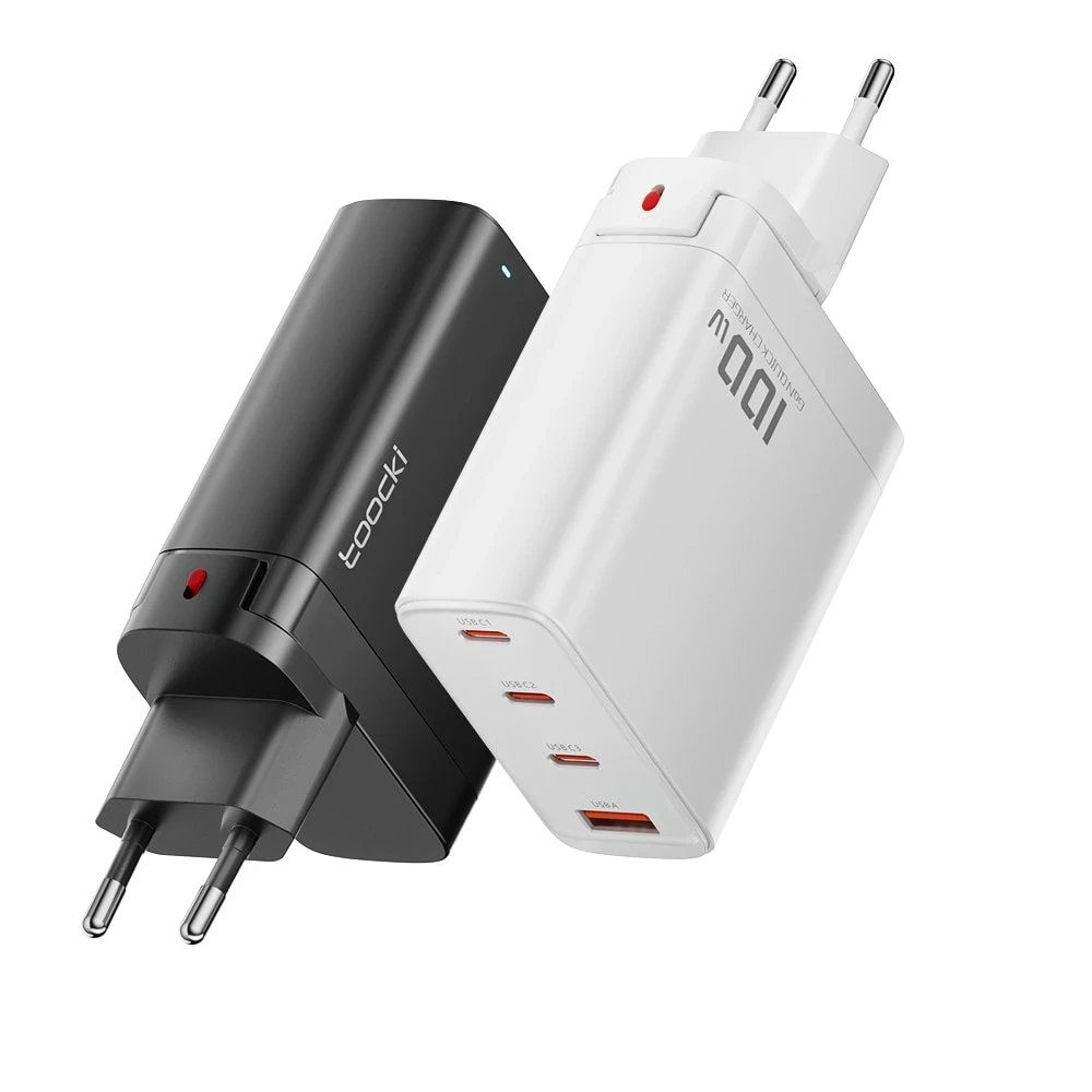 Сетевое зарядное устройство с 4 USB-портами и портами USB Type-C, 100 Вт