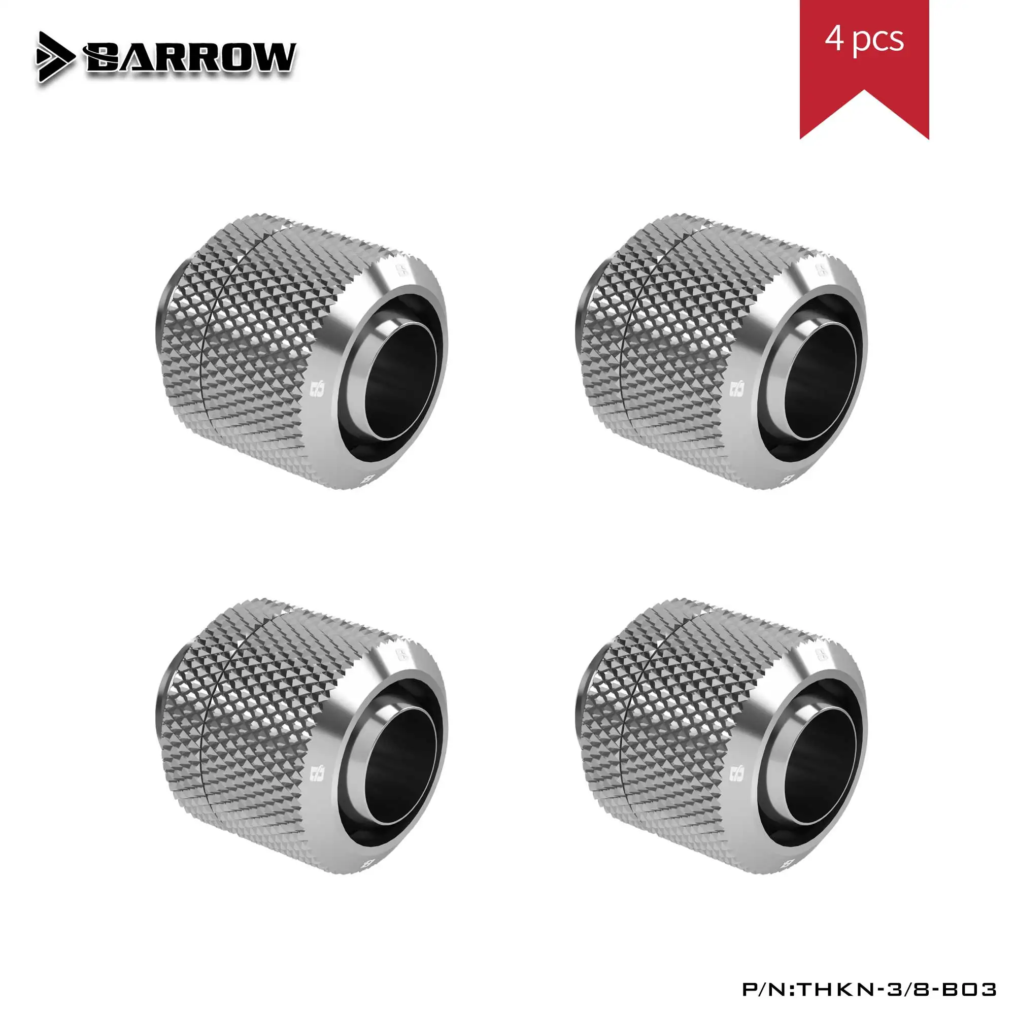 Barrow THKN-3/8-B03 4 шт. тонкий штуцер для шланга для мягкой трубки серебристый/Золотой/белый/черный ручной затяжки мягкий соединитель для труб