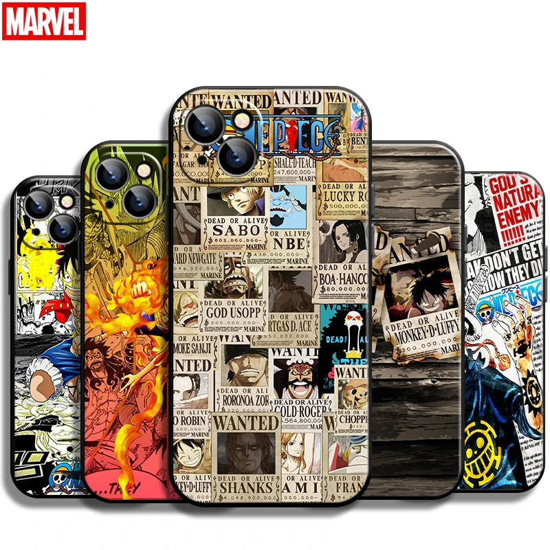 

Anime One Piece Comics For Apple iPhone 13 12 11 Pro Mini X XR XS Max SE 5 6 6S 7 8 Plus Phone Case Carcasa Coque Black