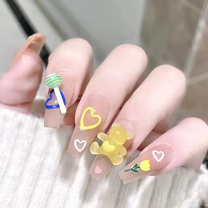 

Накладные ногти с бантом, 24 шт./коркоркор.
