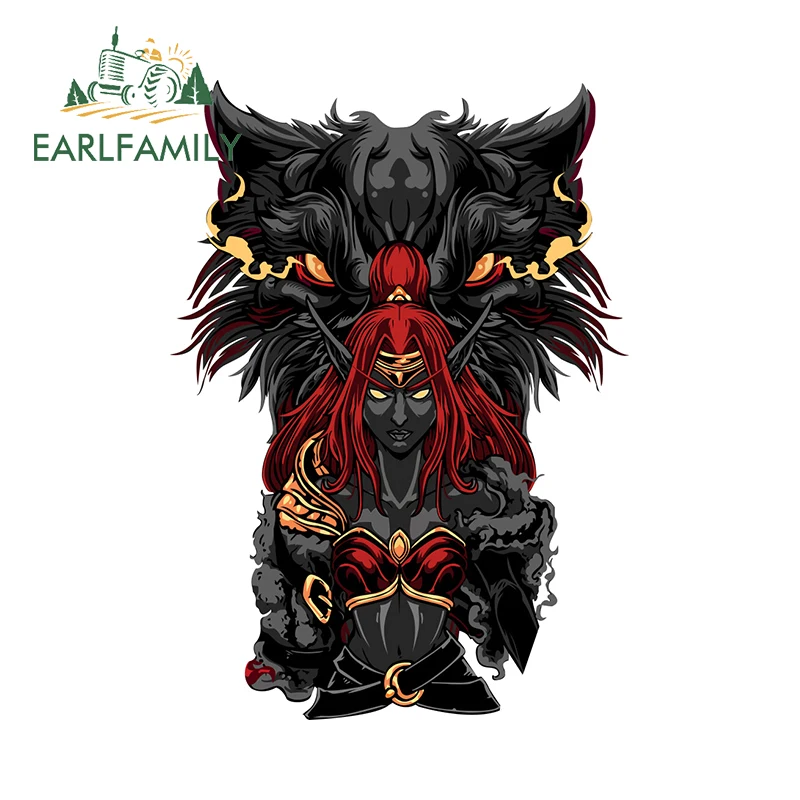 

EARLFAMILY 13 см x 9,3 см, мощный черный тигр, демон, ранний воин, окна, виниловые наклейки, фургон, гоночный Декор