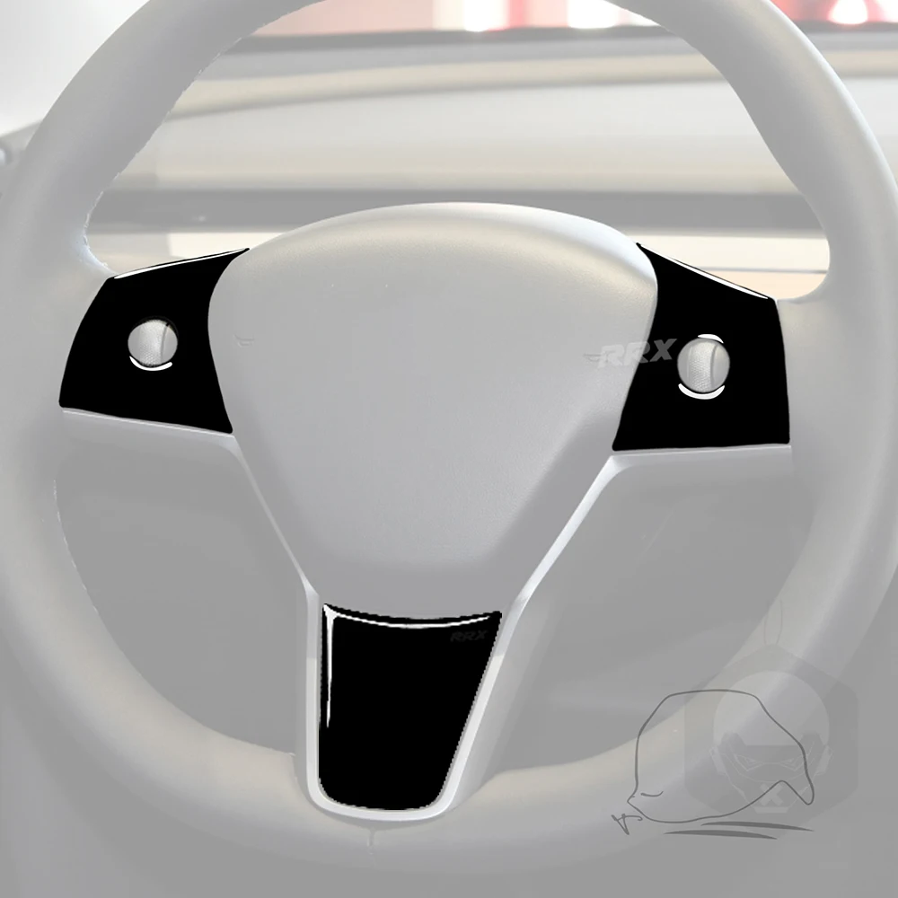 Для Tesla Model Y 2020 + 3 17-22 фортепиано черная панель рулевого колеса Обложка отделка