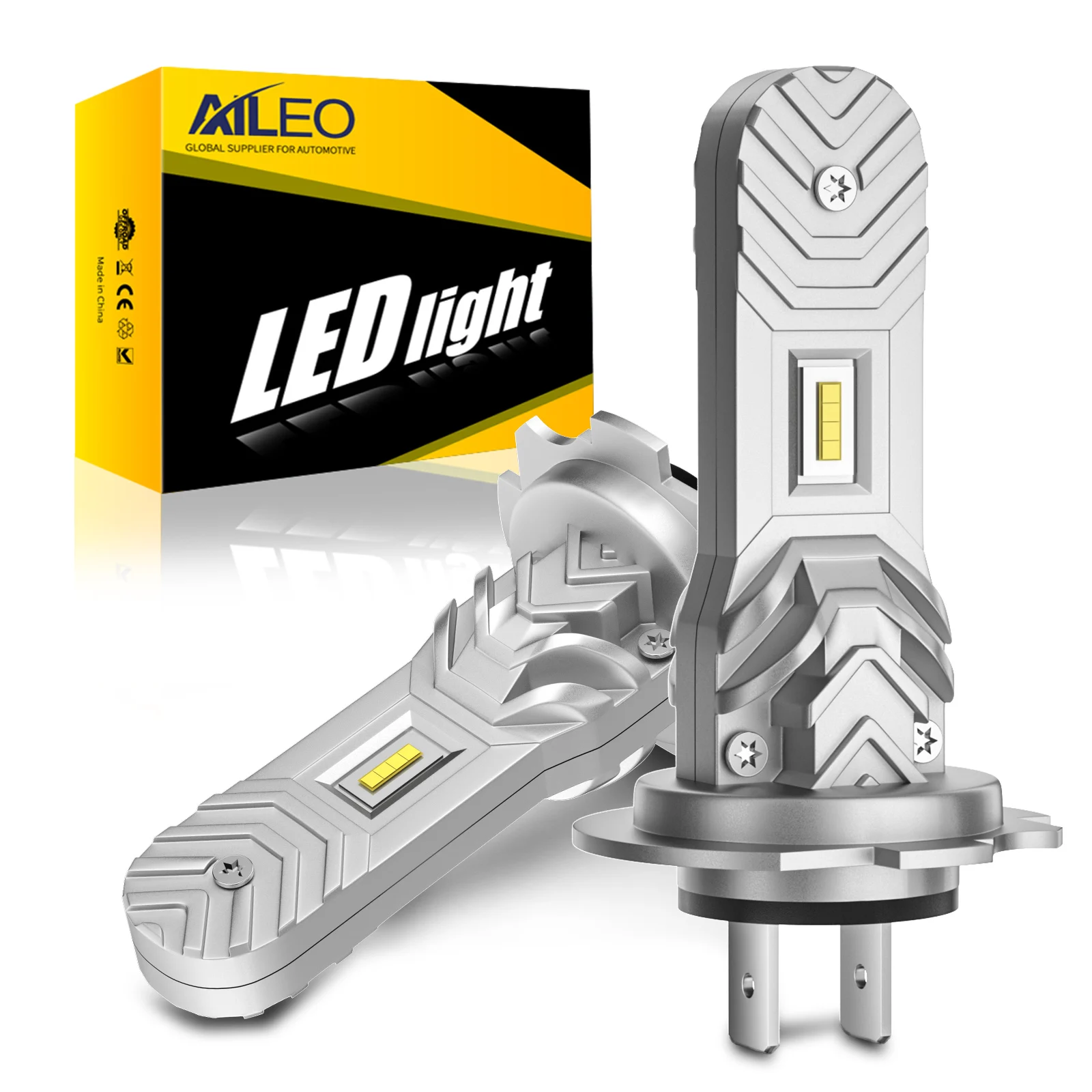 AILEO New Led H7 Headlights Bulbs Mini Size Fanless Wireless 6500K White Waterproof For Car Headlight CSP H7 Led Lights Bulb