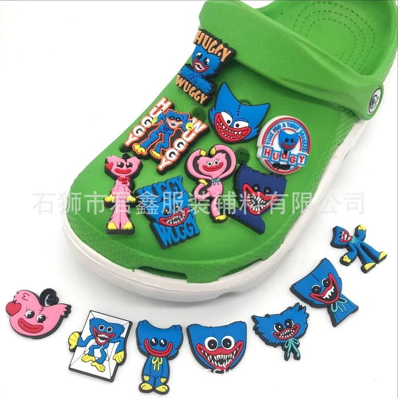 

Single Sale 1pcs PVC Huggy Wuggy Shoe Charms Decorations Garden Shoes Accessories Fit Croc Jibz Buckle for Kids Party Xmas Gifts