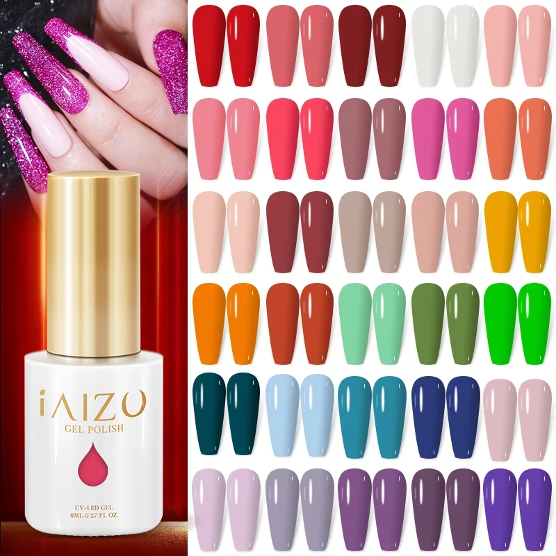 

IAIZO 8ML Nail Gel Polish Hybrid Varnishes All For Manicure Nails Art Design Base Coat UV Lamp Vernis Semi Permanent Varnishes
