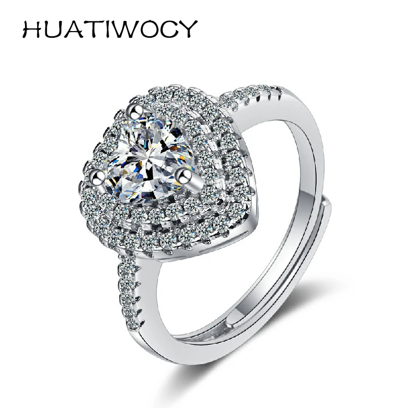 

Женское кольцо из серебра 925 пробы, с цирконом AAA