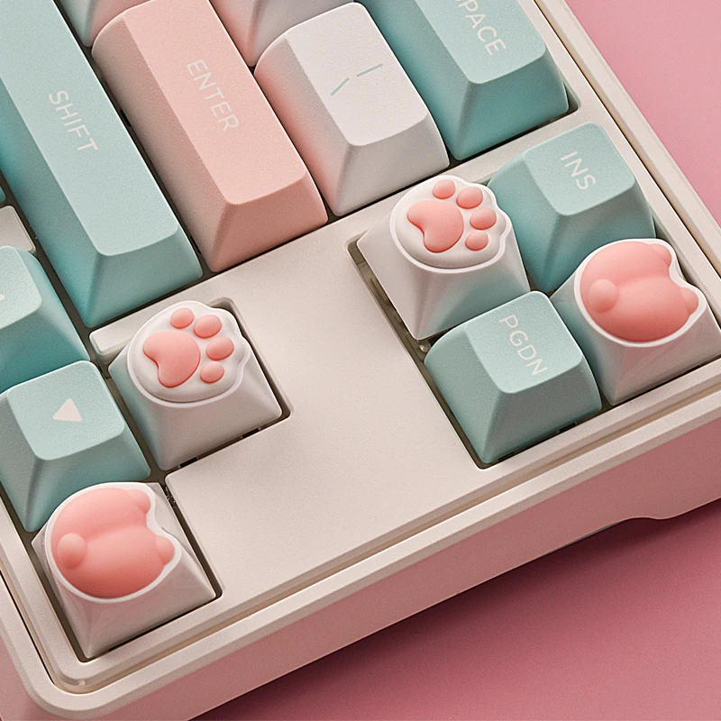 

Mechanical Keyboard Keycaps Diy Mechanical Keyboard Caps Axis Key Caps Pink Keyboard Caps Silicone Skin-friendly Machine Cute