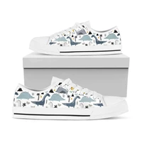 bkqu cute cartoon dinosaur print womens lace up breathable walking canvas casual shoes vulcanize shoes new style sneakers 2022