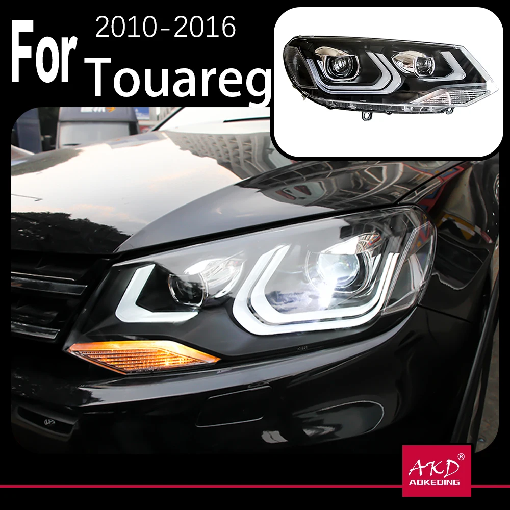 

AKD Car Model for VW Touareg LED Headlight 2011-2015 Touareg LED DRL Hid Option Head Lamp Angel Eye Bi Xenon Beam Accessories