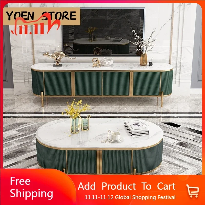 

Зеленый дизайнерский мраморный кофейный столик в гонконгском стиле, тумба для телевизора, современный минималистичный стол для квартиры, гостиной, дивана, боковой стол