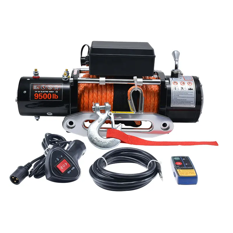 

Factory price off road 4*4 car electric winch 9500lbs with synthetic rope