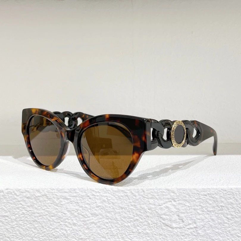 

Cat eye acetate leopard frame women sunglasses fashion style brown lens