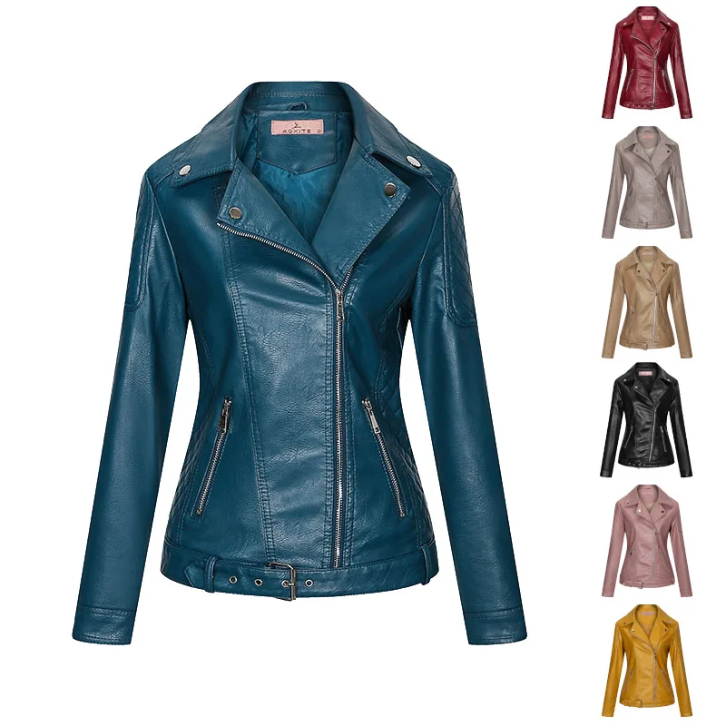 Autumn and Winter New Women's Two-wear Zipper PU Leather Short Slim Temperament Leather Jacket enlarge