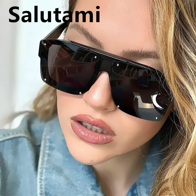

New Fashion Full Rivet Frame For Women Vintage Square Gradient Black Sun Glasses Men Retro Punk Shades Eyewear Uv400 Cat Eye