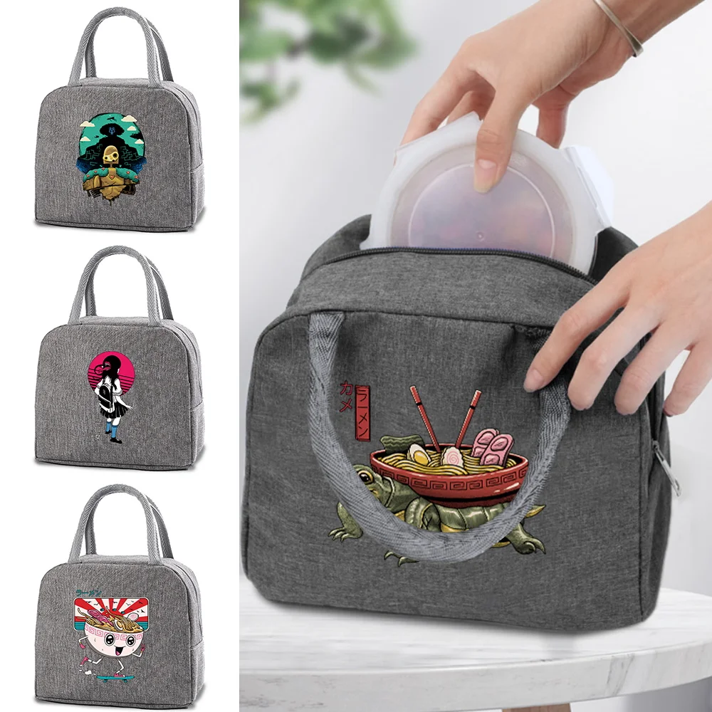 

Insulated Dinner Lunch Bag Canvas Handbags Food Picnic Box Bag Cute Bento Pouch Outdoor Travel Cooler Fresh Foods Bag Picnic Bag