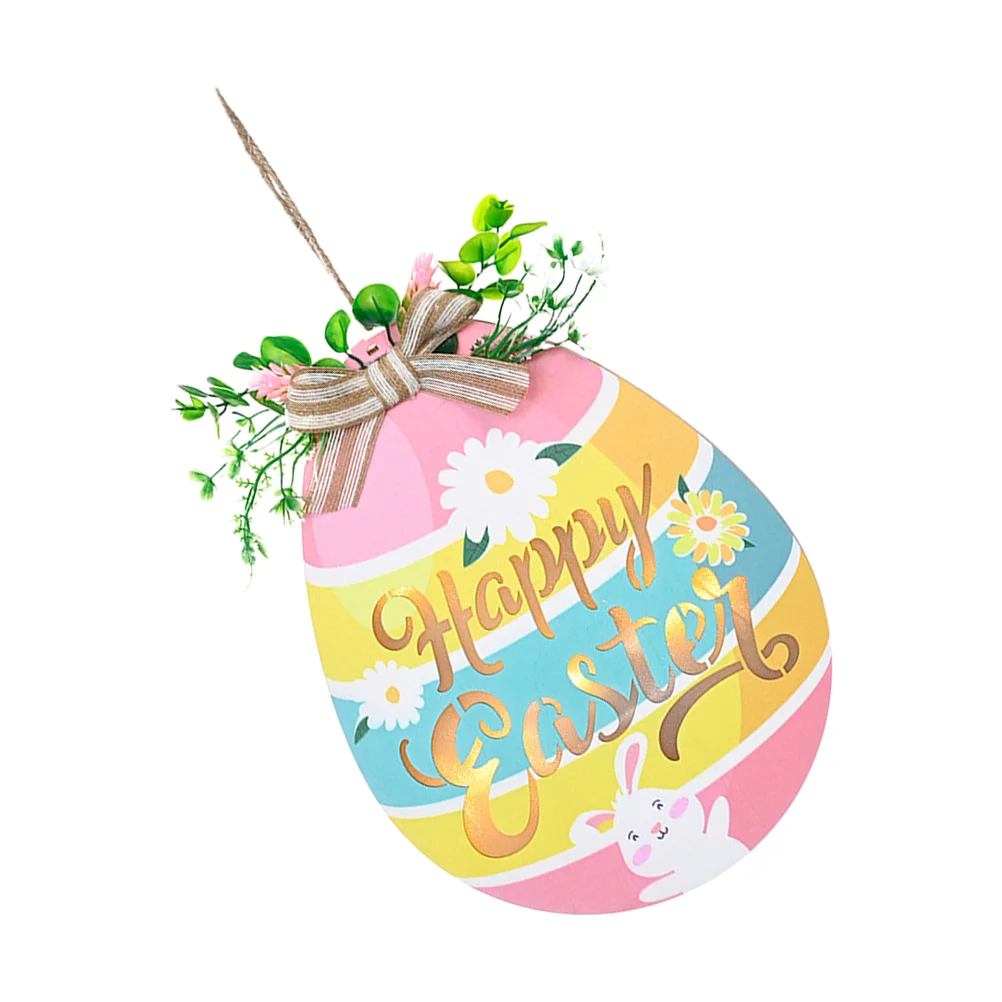 

Exquisite Egg Shaped Easter Door Decor Wooden Easter Decor Festival Door Decor