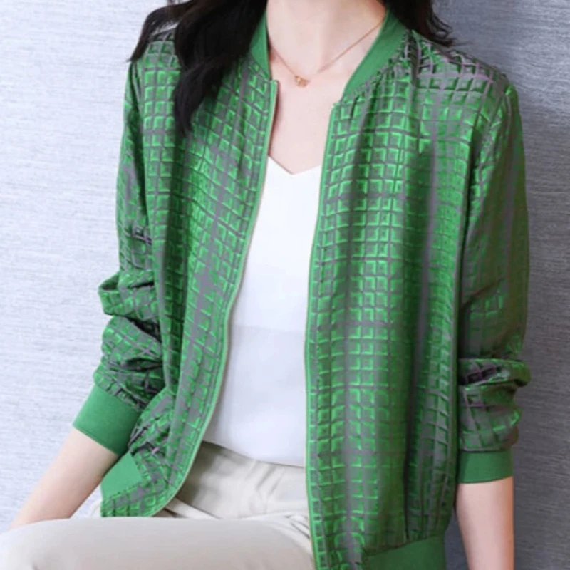 Бейсбольное пальто-авиатор с решетчатым принтом женская роскошная повседневная