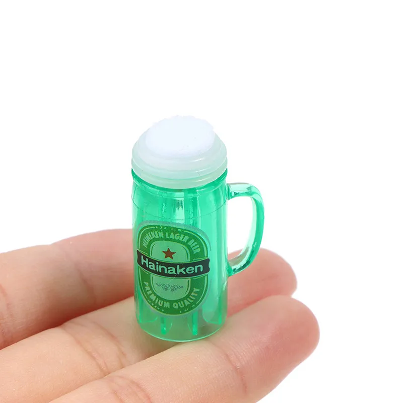 

1PC 1/12 Dollhouse Miniature Accessories Mini Beer Cups Beverages Simulation Drinks Bottles Model Toys For Doll House Decoration