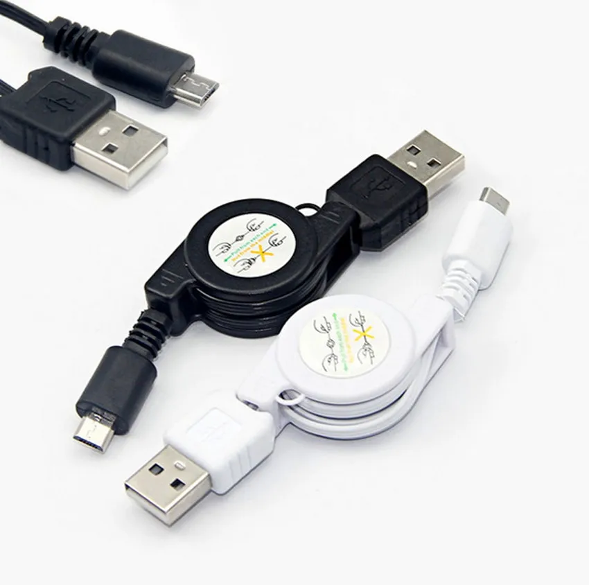 75 см Гибкий Выдвижной Кабель Micro USB A-USB 2 0 B штекер для синхронизации данных и