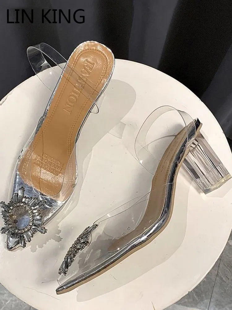 

туфли женские сандали женские летняя обувь женская тапочки женские Женские дизайнерские туфли на каблуке, роскошные шлепанцы с кристаллам...