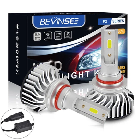 Лампа для фар Светодиодная Bevinsee HB3 9005, H11, H8, H9, HB4 9006, 50 Вт, 6000 К