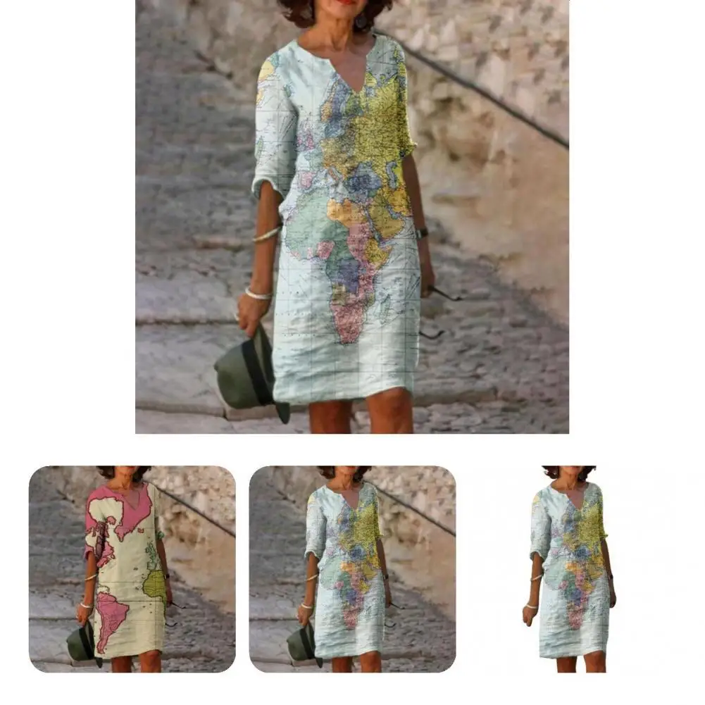

Popular Party Dress Loose Female Women Dress Temperament Vintage Dress