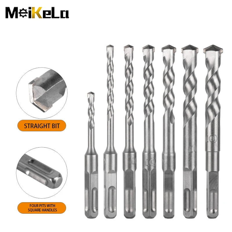 

Meikela Electric Hammer Drill Bit 110 - 500mm for Concrete Wall Brick Block Masonry Hole Saw Drilling Bits Square handle 6-32mm