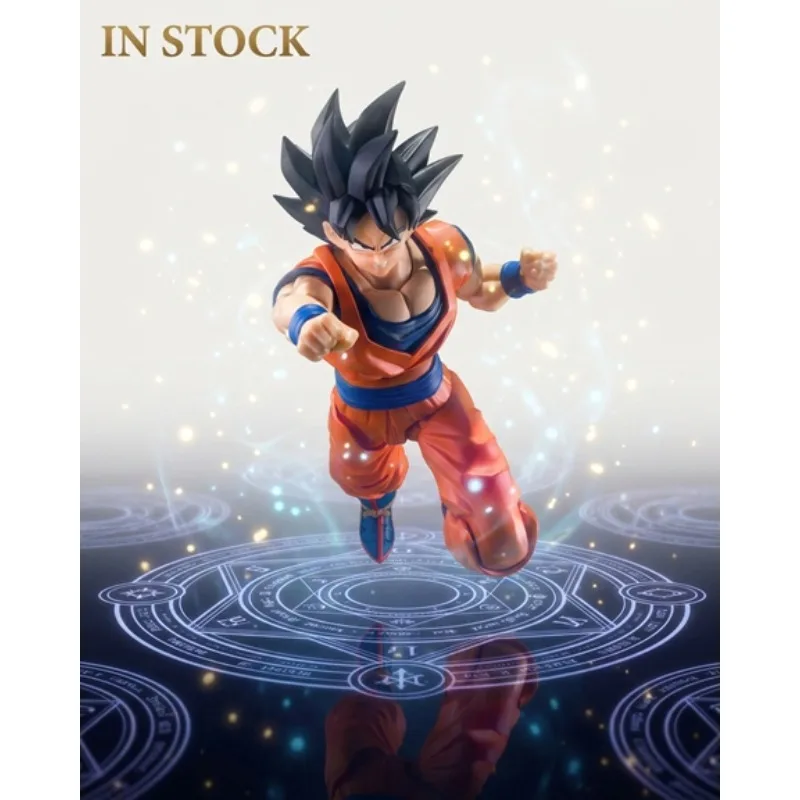 Фото В наличии: Фигурка Bandai SHF Dragon Ball Son Goku Black Hair, Сайян-герой Земли, аниме-фигурка, коллекционная игрушка из ПВХ, подарок №4