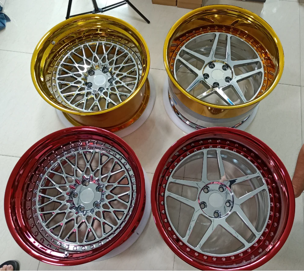 

high qualityhot sale gold red chrome super deep forged wheels 2 Piece 3 Piece for 18 19 20 21 22 inch car rims