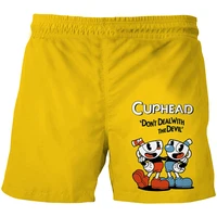 summer fashion childrens cartoon cuphead game harajuku shorts boys 3d print summer shorts kids baby fashion 4 14 years old