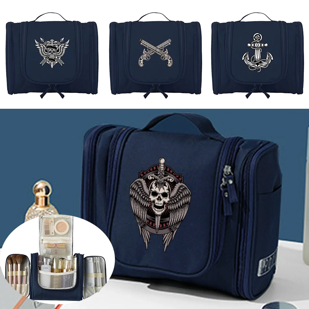 

Travel Toiletry Kits Organizer Bags Women Hanging Cosmetic Bag Hanging Unisex Washing Travel Makeup Storage Bags Skull Pattern