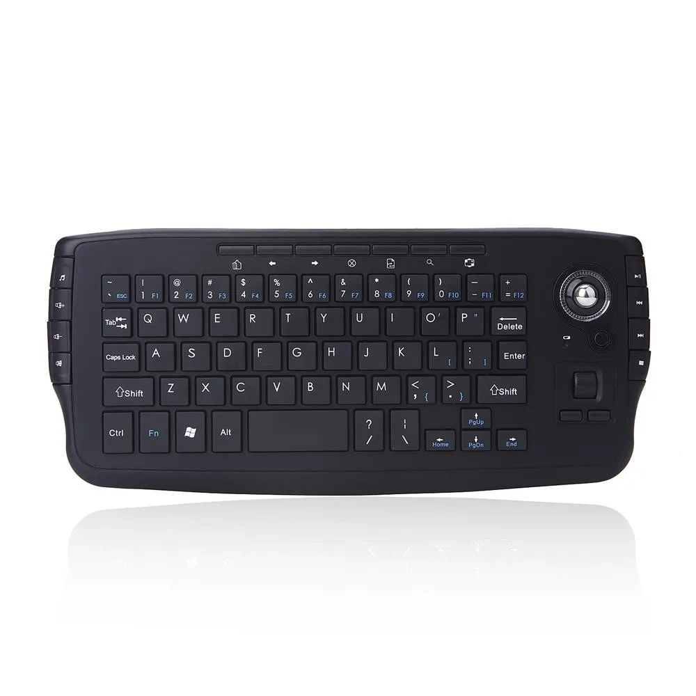 Dropping Ship 2.4g Mini Wireless Keyboard Multi-media Functional Trackball Air Mouse Teclado multimedia con trackball
