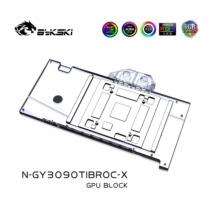 Блок водяного охлаждения Bykski GPU для GALAX RTX 3090Ti Boomstar OC полное покрытие с задней