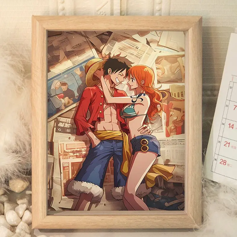 Цельная аниме периферийная настольная фоторамка Луффи Зоро настольные
