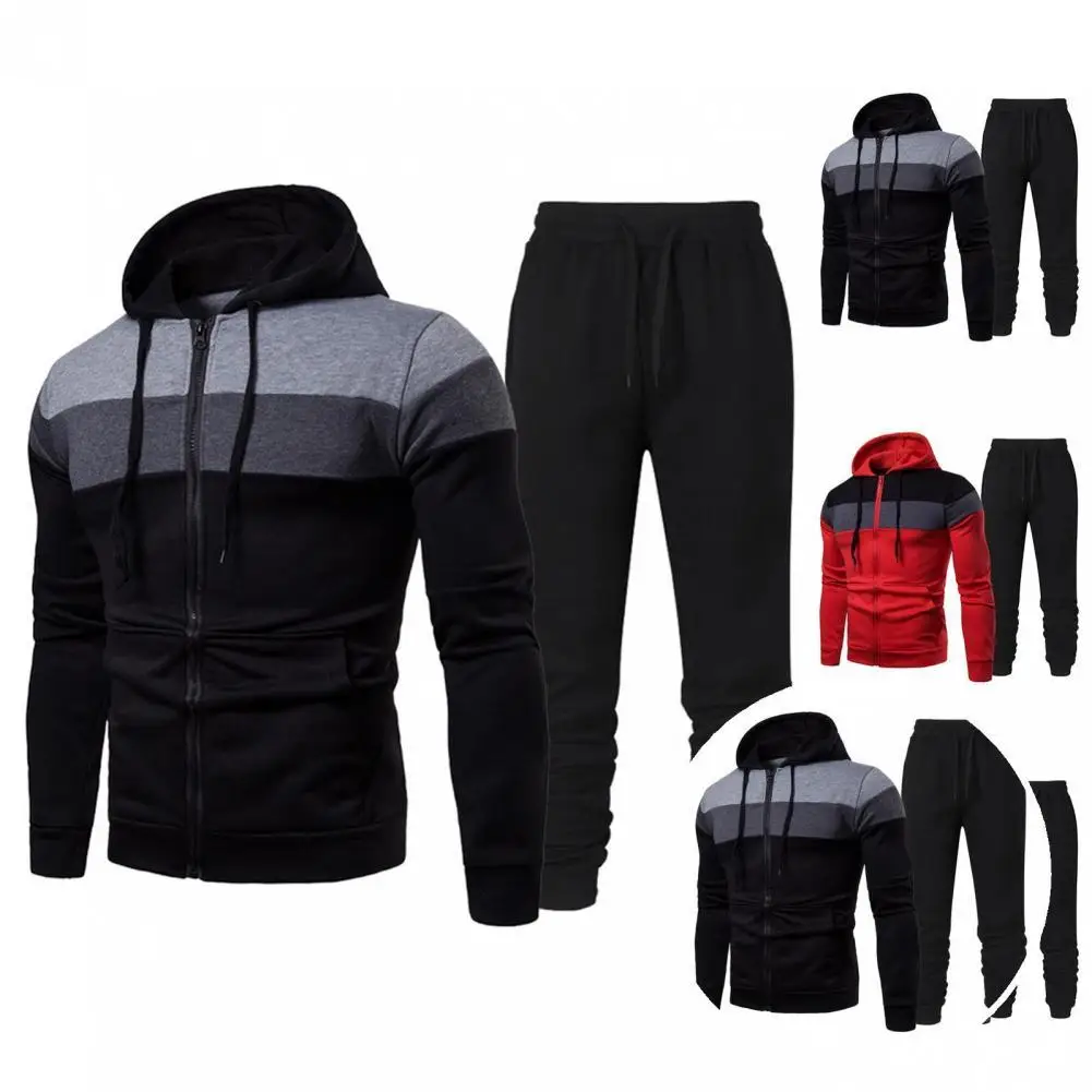

Men Tracksuit Set Casual Sporty Zipper Two-Piece Drawstring Hoodie Pants for Fishing Sweatshirt Sweatpants Hoodie Pants