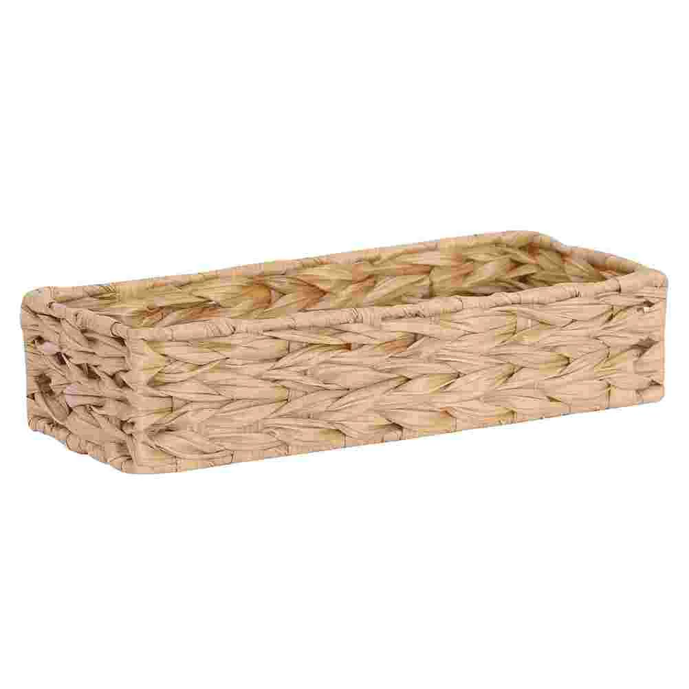 

Basket Storage Baskets Woven Wicker Bathroom Sundries Serving Desktop Toilet Willow Bins Container Fruit Bowl Decorative