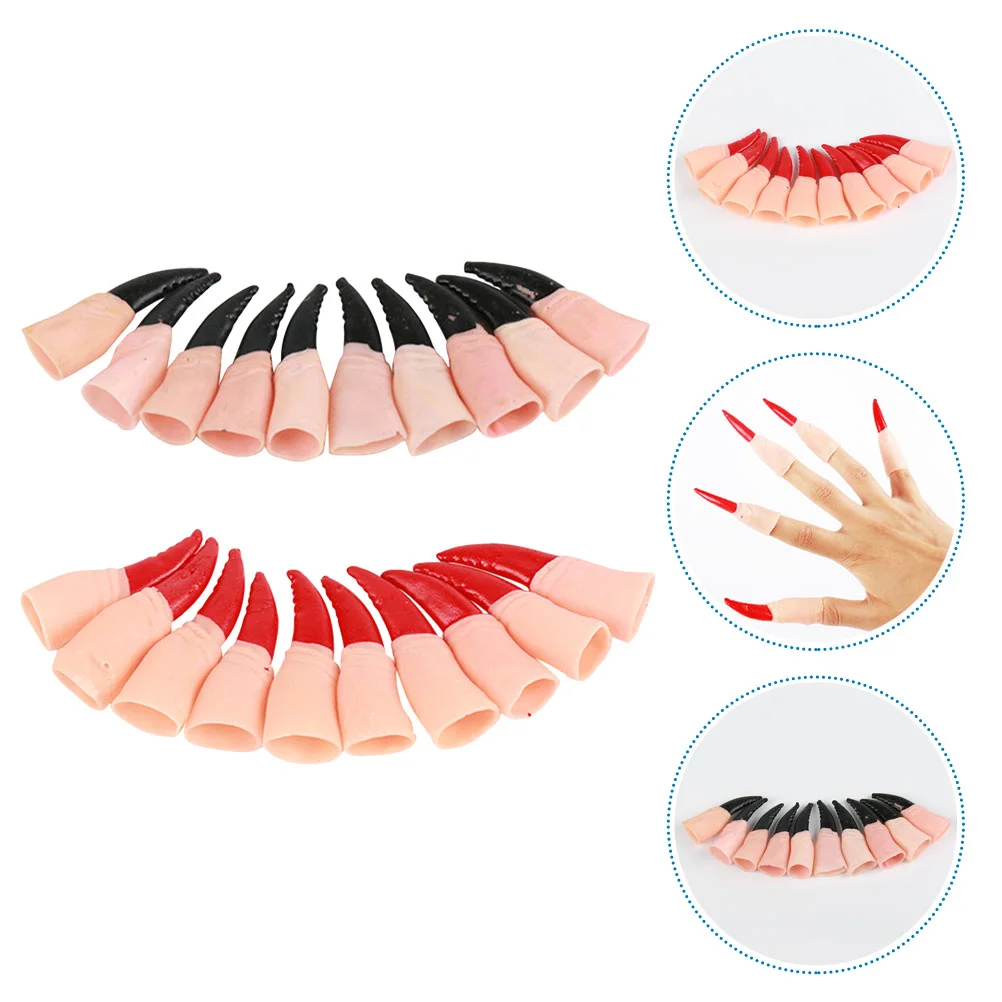 

Finger Witch Fake Nail Fingers Claws Costume Cosplay Nails Zombie Party False Claw Ringvampire Prop Fingernail Dance Belly