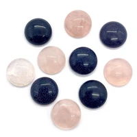 pink crystal cabochon natural stone cabochon faceted round rose quartz black agate beads 15mm ring face diy rings making jewelry
